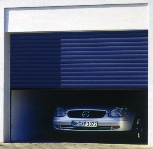 Picture of Hormann Rollmatic roll up garage door in Blue          